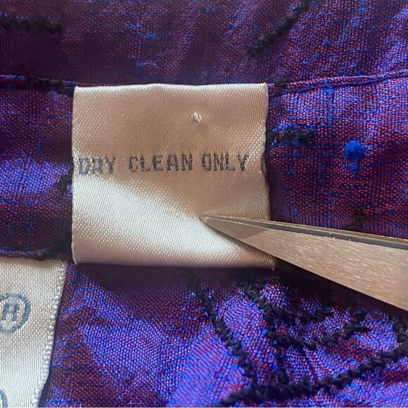 Bleu Bayou 100% Silk Beaded And Embroidered Purple Button Front Top Size XL - Picture 4 of 13